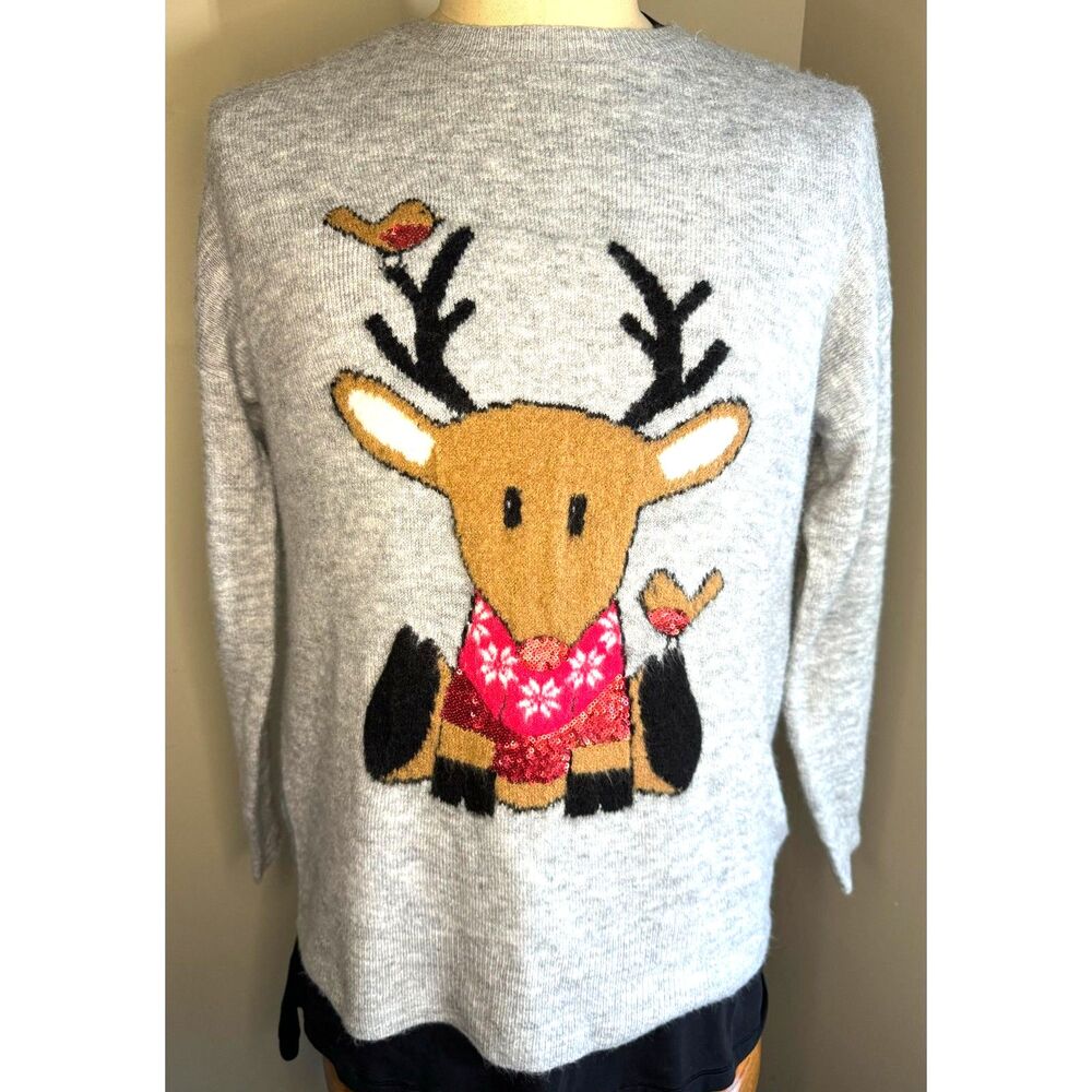 Knitwear by F&F Holiday Sweater 'Reindeer' SZ US 10/Medium New with tags